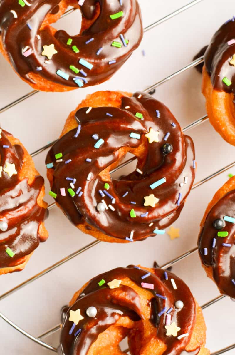 Chocolate Glazed Crullers  Donuts