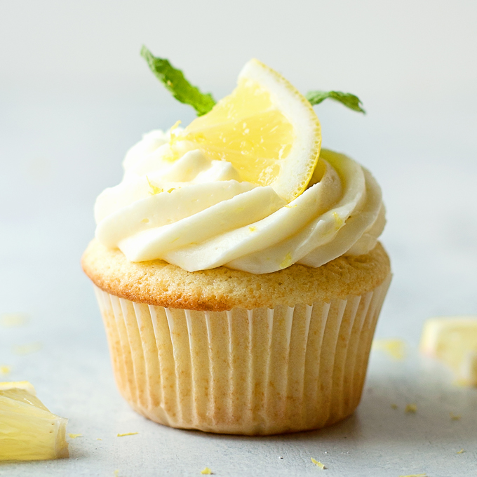 Lemon Cupcakes with Whipped Lemon Frosting