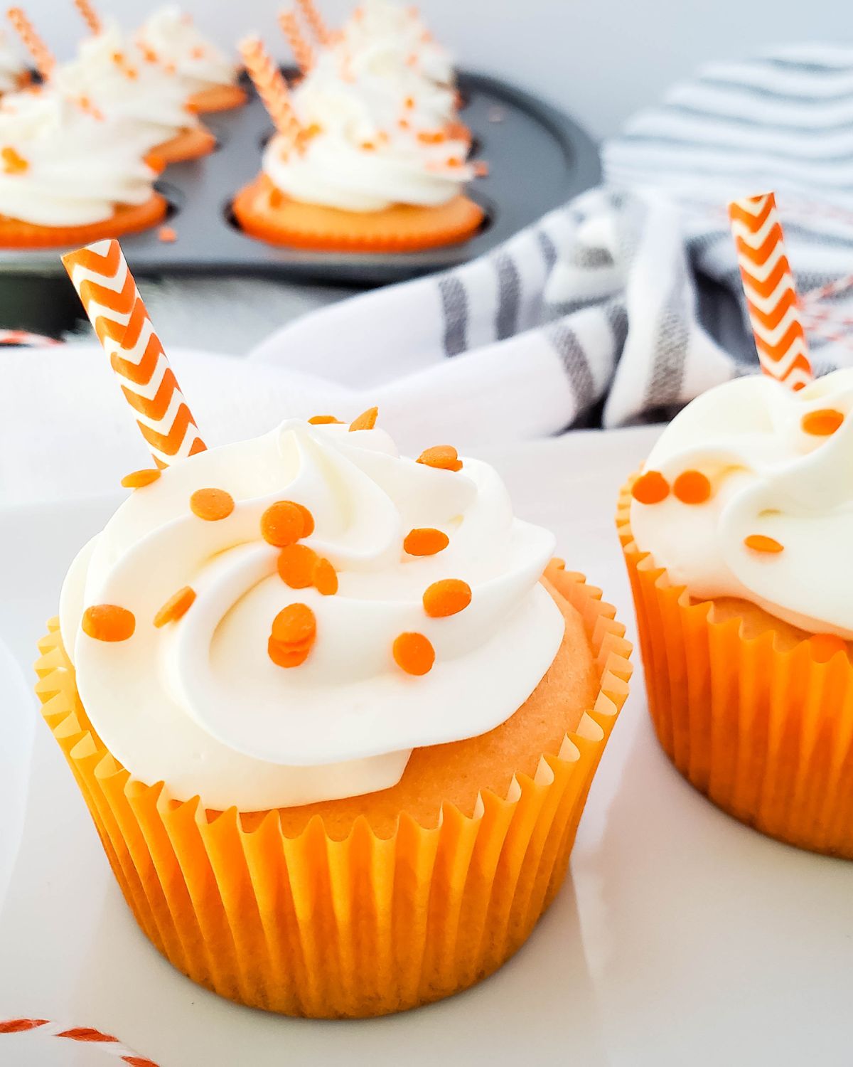 Orange Creamsicle Cream Filling Cupcake