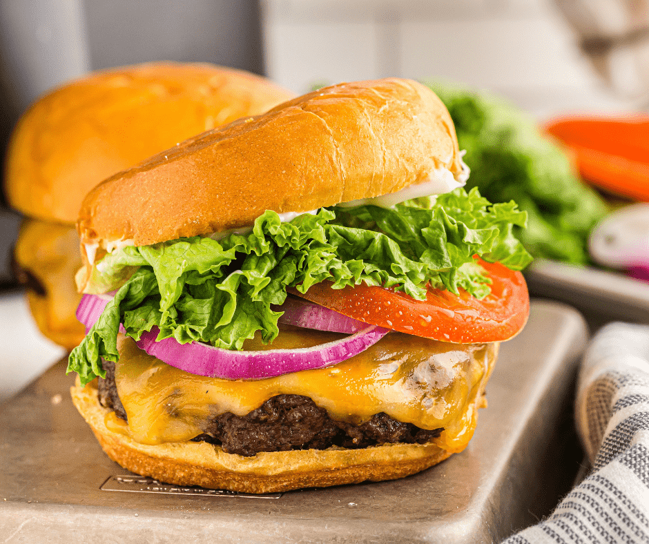 Air Fryer Cheeseburgers