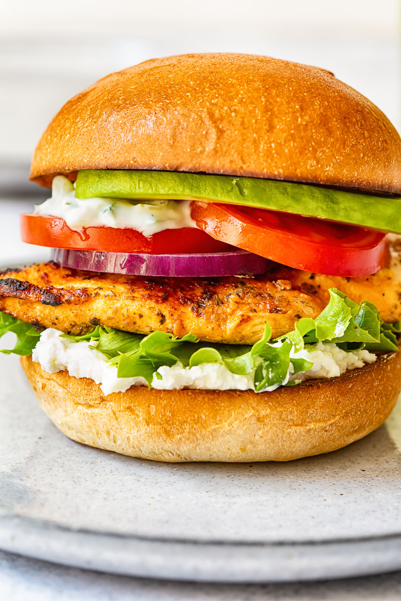 Greek Chicken Burger with Feta