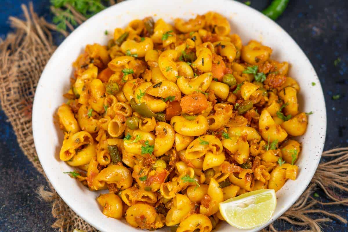 Indian Style Masala Macaroni Pasta Recipe