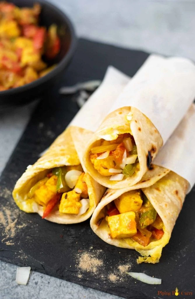Easy Paneer Frankie (Paneer Kathi Roll)