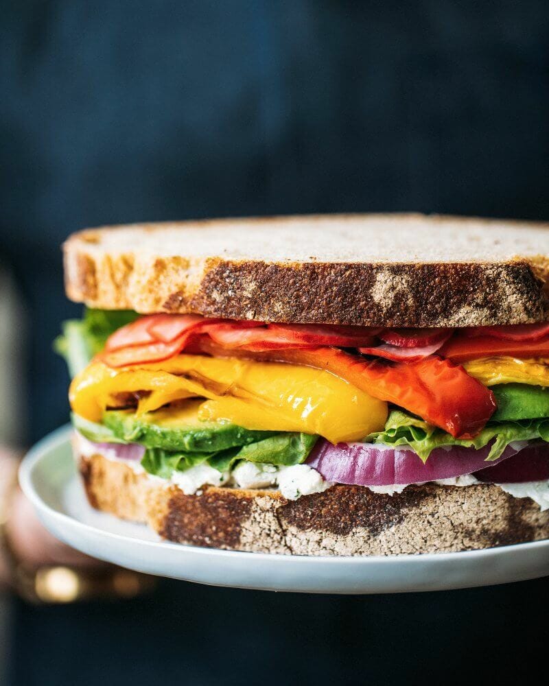 Ultimate Rainbow Vegetable Sandwich