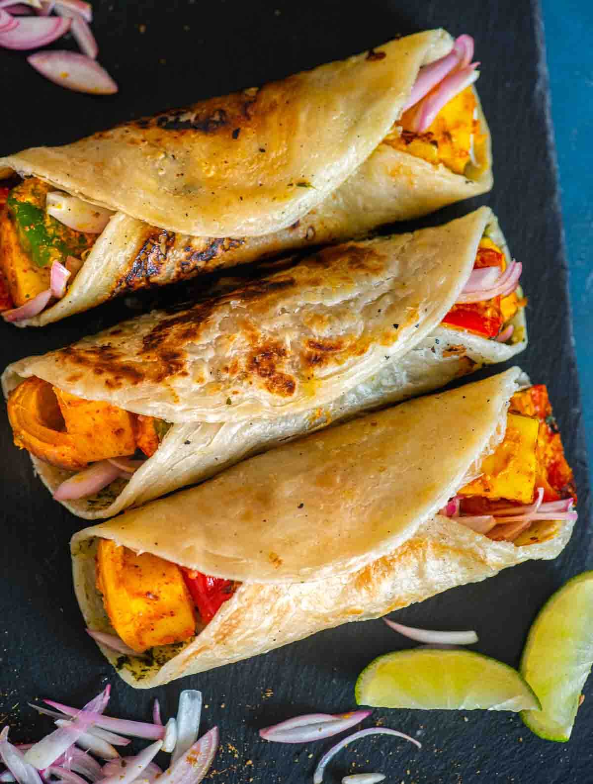 Paneer Kathi Rolls – Paneer Frankie Recipe