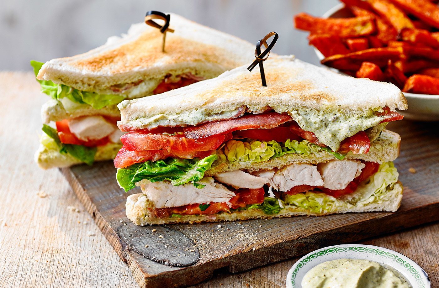 Pesto club sandwiches recipe
