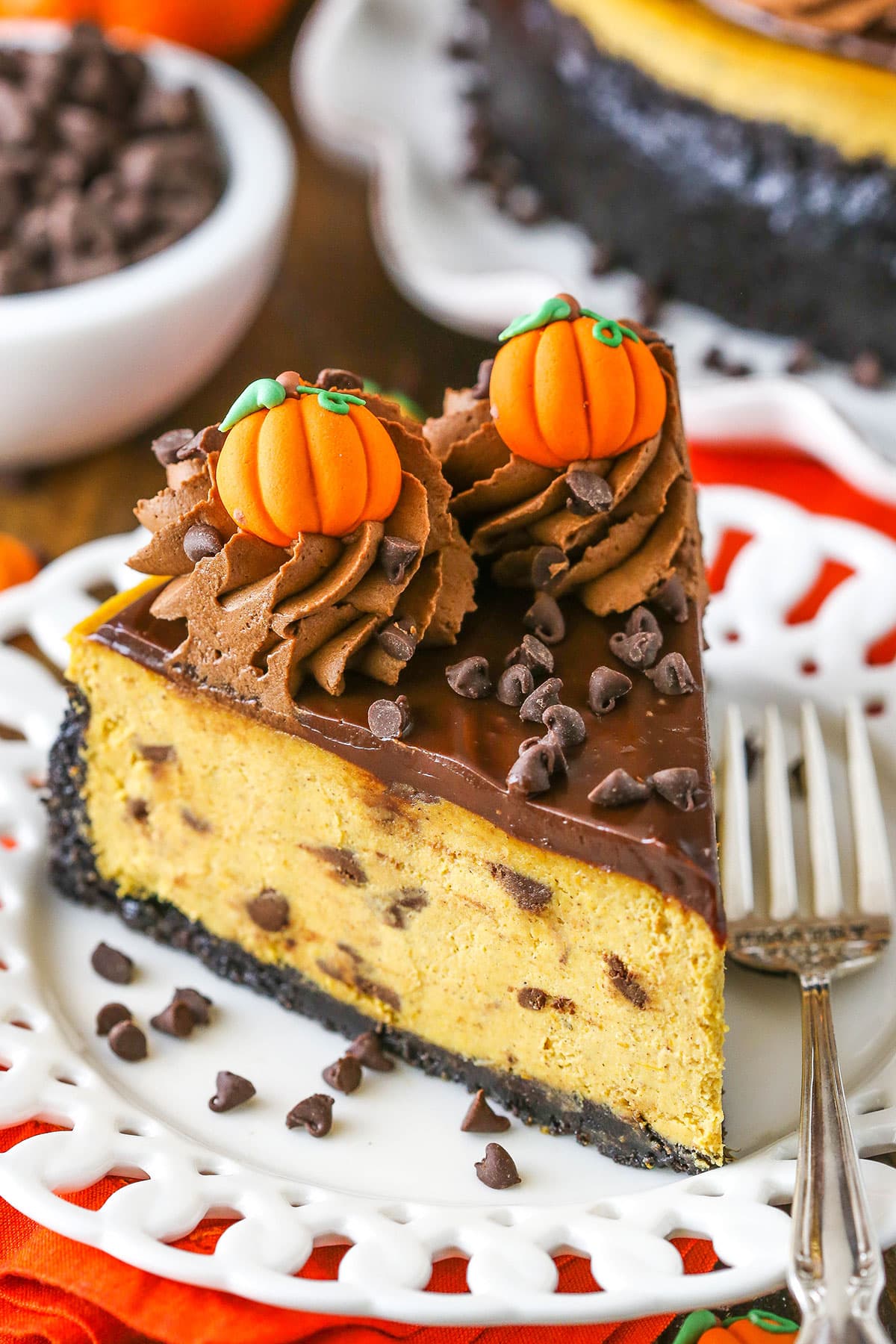 Chocolate Chip Pumpkin Cheesecake