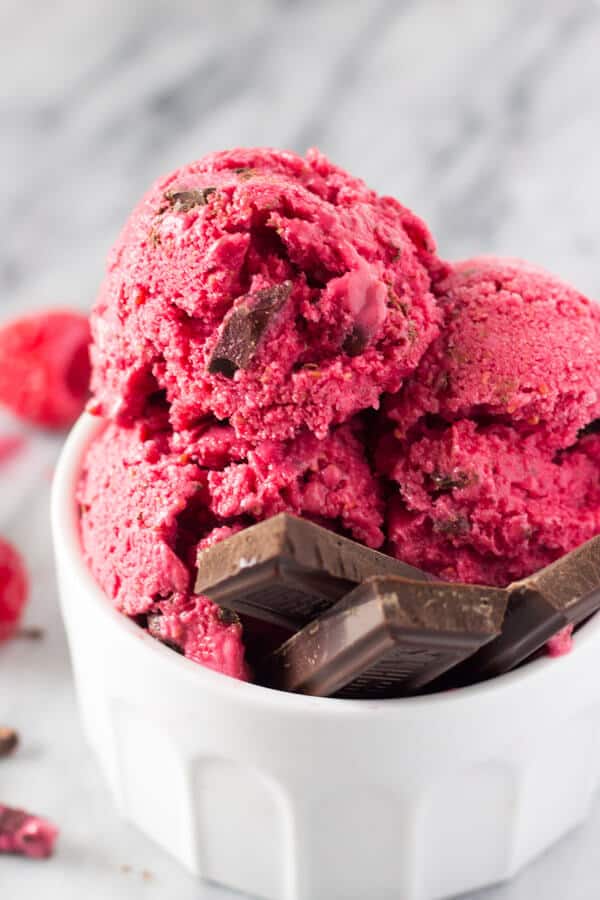 Dark Chocolate Raspberry Frozen Yogurt