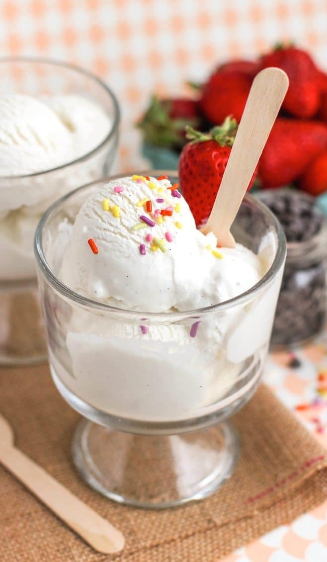 Healthy Vanilla Bean Greek Frozen Yogurt