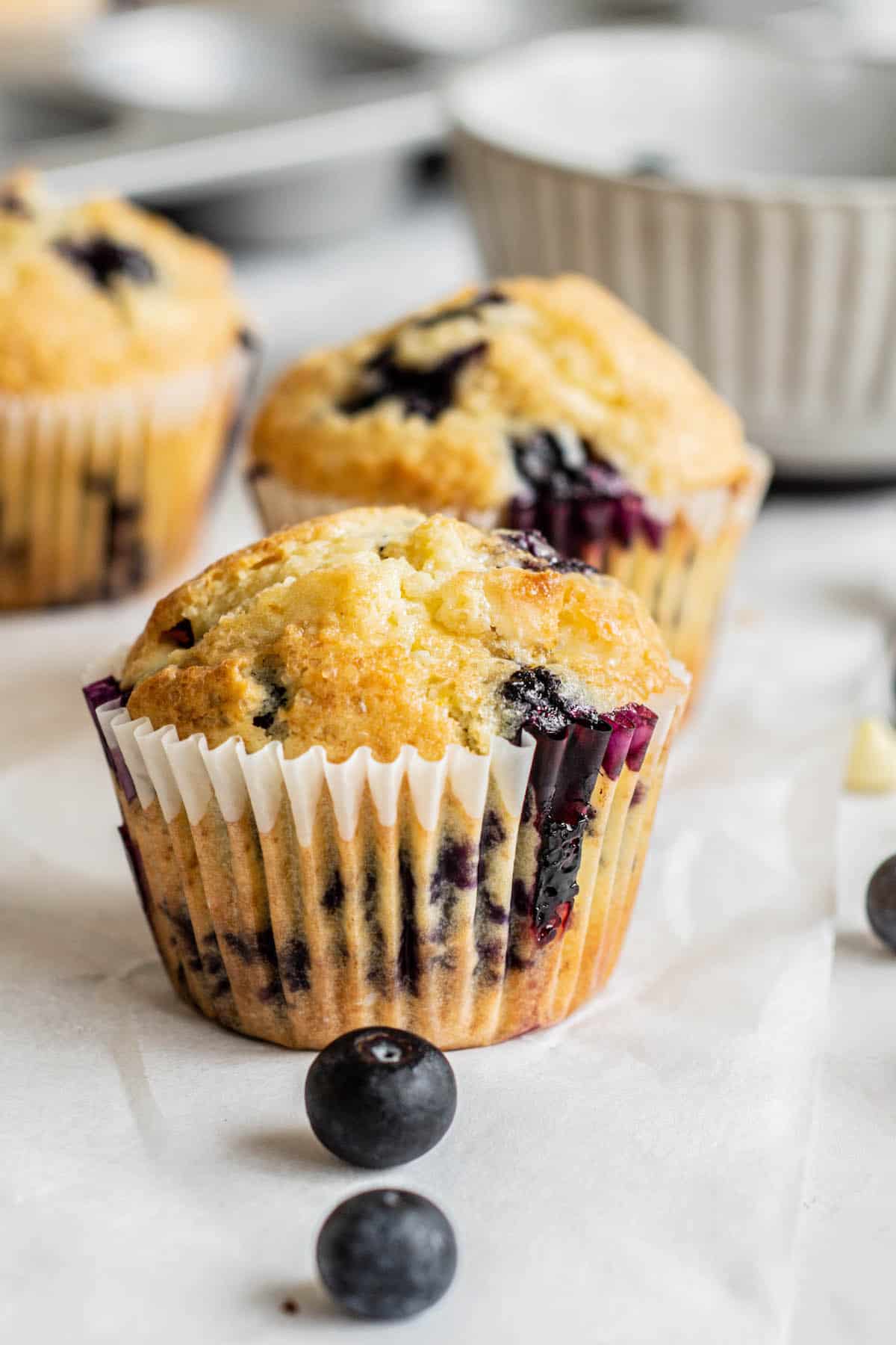 Blueberry White Chocolate Muffins