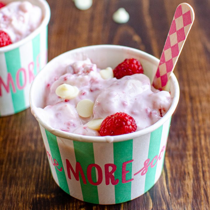Raspberry and White Chocolate Frozen Yoghurt