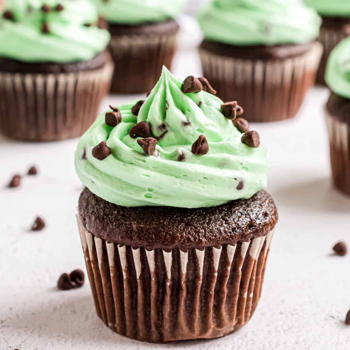 Mint Chocolate Chip Cupcakes