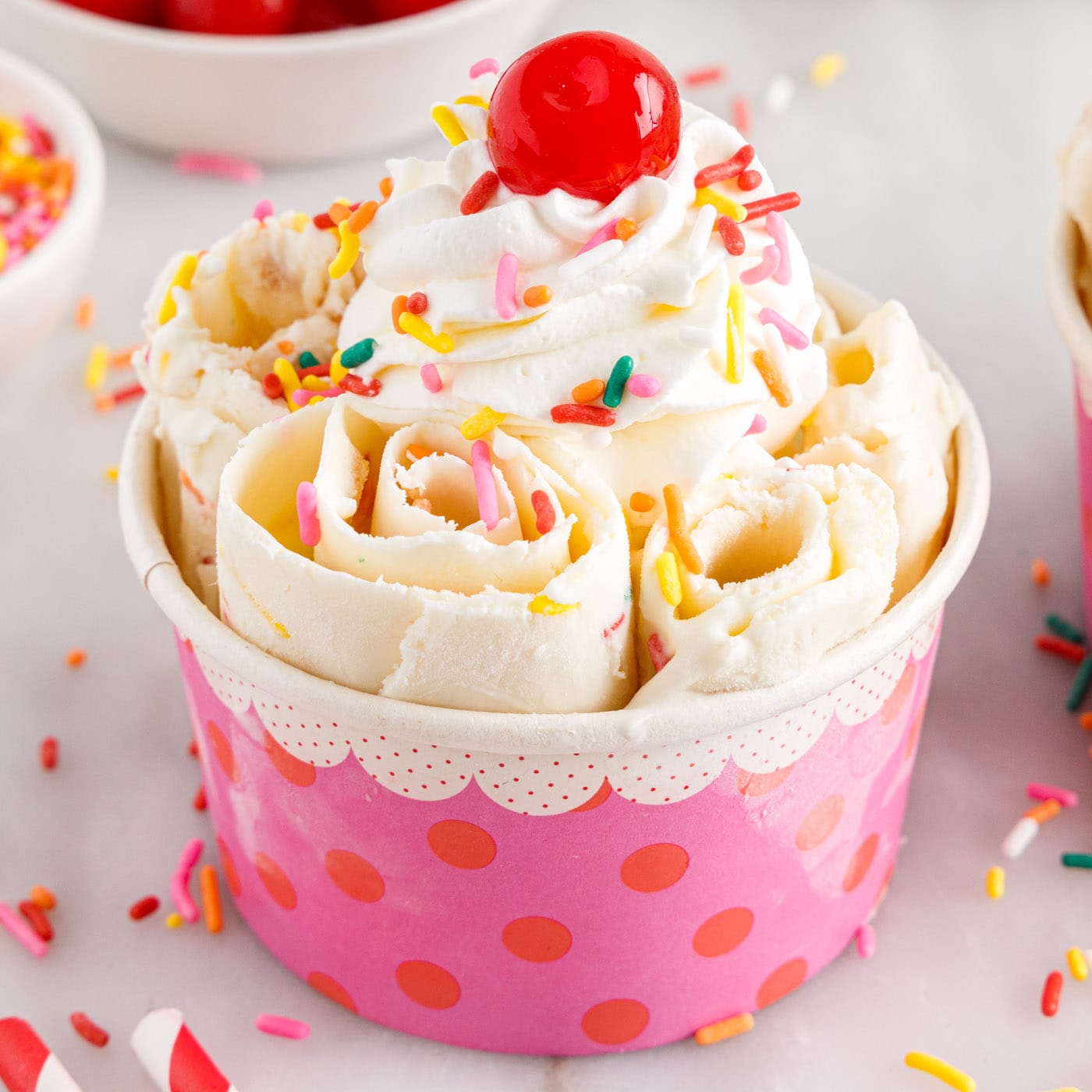 Birthday Cake Rolled Ice Cream